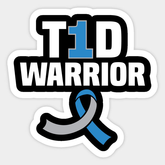 Support T1d WARRIOR diabetes blue Rainbow Type 1 Diabetes Awareness Sticker by UNXart